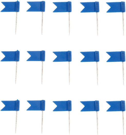 Yetaha 100PCS Travel Map Pins, Flag Push Tacks Assorted Plastic Drawing Pins for Cork Board World Map Picture Hanging Home School Office (Blue)