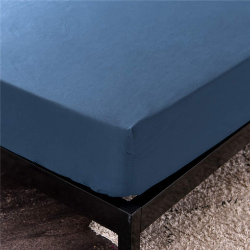 Holawakaka Full Waterproof Mattress Protector Navy Blue Fitted Sheet Breathable Bed Mattress Pad Cover, 14" Deep Pocket (Navy Blue, Full)