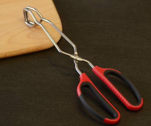 HINMAY Stainless Steel Scissor Tongs 11-Inch Heavy Duty Grilling Tongs, Set of 2