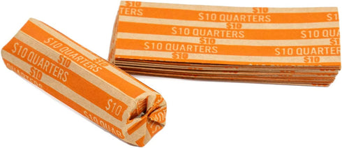 Quarter Flat Striped Coin Wrappers, Bundle of 100
