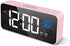 LATEC Alarm Clocks, Large LED Digital Alarm Clock with Temperature, Snooze, USB Charging and Dual Alarms Multi Ringtones for Bedroom, Bedside, Living Room, Office (Pink)
