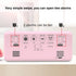 LATEC Alarm Clocks, Large LED Digital Alarm Clock with Temperature, Snooze, USB Charging and Dual Alarms Multi Ringtones for Bedroom, Bedside, Living Room, Office (Pink)