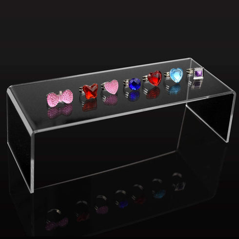 5 Pack Clear Acrylic Display Risers, 5 Sizes Acrylic Jewelry Display Riser Shelf Showcase Fixtures for Cake Candy Display Stand