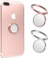 Finger Ring Stand, ICHECKEY Phone Ring Kickstand 360° Rotation Metal Grip Holder for Magnetic Car Mount Compatible with All Smartphone, iPad, Tablet - Rose Gold/Silver (Rose2pcs)