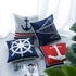 JOTOM Set of 4 Decorative Cushion Covers Square Nautical Sailing Throw Pillow Covers Home Decor Design Set Covers Cushion Case for Sofa Bedroom Car 18x18 Inches (Anchor)