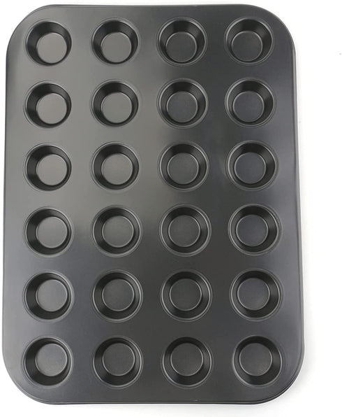 Kingrol 24-Cup Nonstick Mini Cupcake & Muffin Pans, Carbon Steel Baking Pans - 2 Pack
