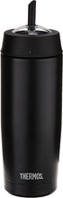 Thermos 18 Ounce Vacuum Insulated Cold Cup with Straw, Black