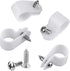 100-Pack Cable Clamps, COOLMI 3/8 Inch Rope Light P-Style Mounting Clips with Compatible Stainless Steel Pan Head Phillips Screws (100 PACK-3/8 Clips with Screws)