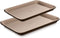 Nutrichef Nonstick Cookie Sheet Baking Pan | 2pc Large and Medium Metal Oven Baking Tray - Professional Quality Kitchen Cooking Non-Stick Bake Trays w/ Rimmed Borders, Guaranteed NOT to Wrap