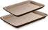Nutrichef Nonstick Cookie Sheet Baking Pan | 2pc Large and Medium Metal Oven Baking Tray - Professional Quality Kitchen Cooking Non-Stick Bake Trays w/ Rimmed Borders, Guaranteed NOT to Wrap