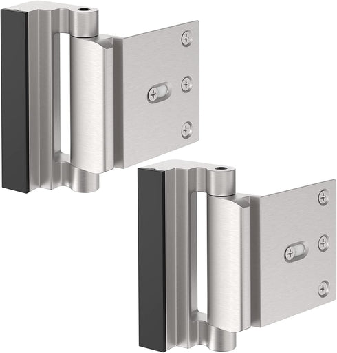 Door Lock for Home Security (2-Pack) - Easy to Install Door Latch Device, Aluminum Construction, Satin Nickel Door Locks for Door Security | Child Proof & Tamper Resistant, Door Locks