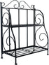 Sunnyglade Spice Rack, 2-Tier Foldable Shelf Rack Kitchen Bathroom Countertop, 2-Tier Standing Storage Organizer Spice Jars Bottle Shelf Holder Rack -Black