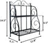 Sunnyglade Spice Rack, 2-Tier Foldable Shelf Rack Kitchen Bathroom Countertop, 2-Tier Standing Storage Organizer Spice Jars Bottle Shelf Holder Rack -Black