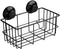 SANNO Adhesive & Suction Shower Caddy, Deep Bathroom Basket Suction Cup Large Shower Caddy Bath Organizer Kitchen Storage Basket for Gel Holder Bathroom Storage Shampoo, Conditioner,Stainless Steel