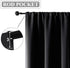 Rutterllow Blackout Curtains for Bedroom, Thermal Insulated Room Darkening Rod Pocket Curtains for Living Room,2 Panels (42x45 Inch, Black)