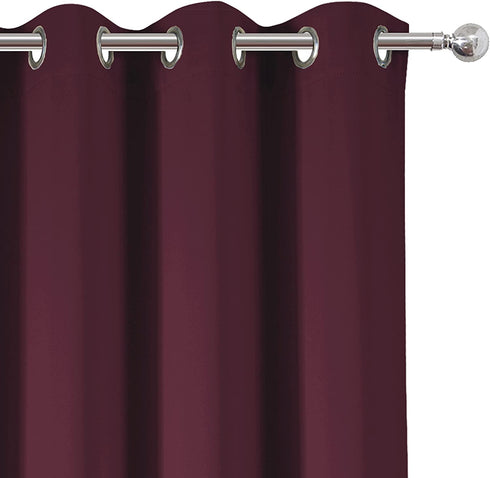 LEMOMO Burgundy Red Thermal Blackout Curtains/42 x 84 Inch/Set of 2 Panels Room Darkening Curtains for Bedroom