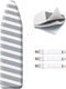 SheeChung 48x15 Ironing Board Cover and Pad - with Elasticized Edges and 3 Connecting Straps,Premium Heavy Duty 3-Layer Silicone Coated Cover,Heat Reflective, Scorch Resistant