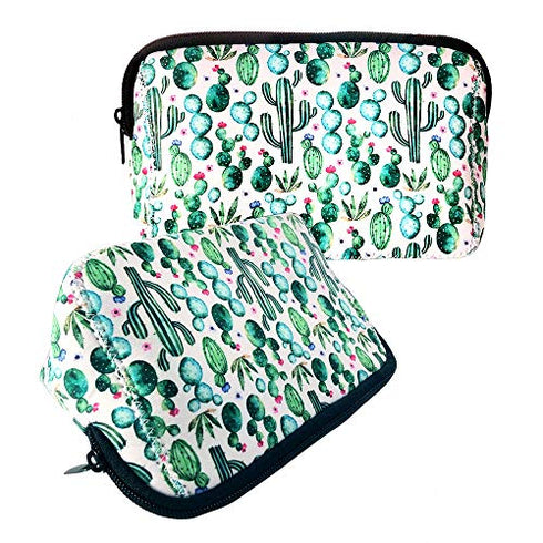 Makeup Bag Cactus cosmetic bag Pouch Waterproof Soft Neoprene Travel bag Zippered Storage Pouch Printing Toiletry bag Pencil Case Organizer
