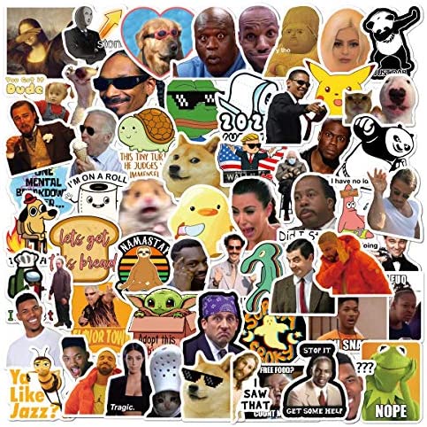 156pcs Funny Meme Vinyl Stickers Pack, Vine Stickers for Laptop, iPhone, Water Bottles, Computer, and Hydro Flask, DIY Decor for Bumper Wall (Meme)
