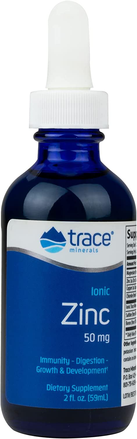 Trace Minerals | Liquid Ionic Zinc | 50 mg Zinc with Magnesium Supports Immune System, Digestion, Growth and Development | For Kids and Adults | 45 servings, 2 fl oz (1 Pack)