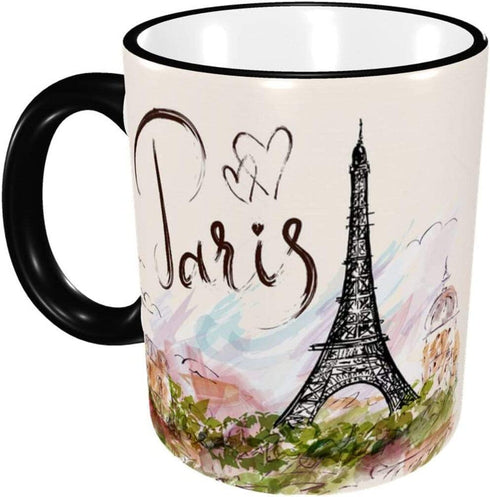 Paris Eiffel Tower Coffee Mug Funny Ceramic Tea Cup with Box Mugs for Office&Home Women Men Gift 11 OZ