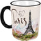 Paris Eiffel Tower Coffee Mug Funny Ceramic Tea Cup with Box Mugs for Office&Home Women Men Gift 11 OZ