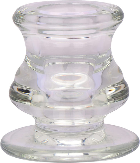 MejaTec Candlestick Holders, 6PCS Taper Candle Holders, Clear Glass Taper Candlesticks for Party, Wedding, Birthday, Dinning Room and Home Decoration (6, Clear Glass)