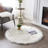SEIRSSA Soft Round Fur Rug White Circle Rug Circular Fluffy Area Rug Plush Circle Carpet Play Mats for Kids Girls Room Princess Castle Christmas 3ft Diameter