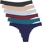 ANZERMIX Women's Breathable Cotton Thong Panties Pack of 6