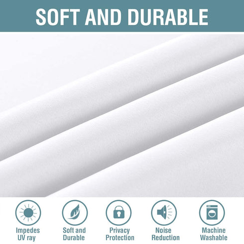 White Curtains for Bedroom White Curtain 96 inches Long for Christmas Thermal Insulated Window Treatment Panel/Drape for Living Room, White, One Panel, Grommet Top
