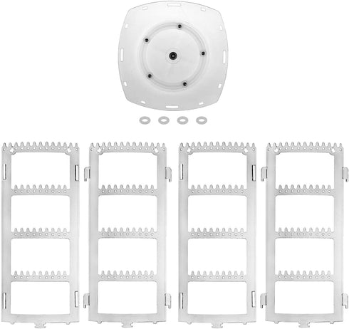 Suwimut 2 Pack Acrylic Earring Holder Jewelry Organizer, 360 Rotating 4 Tiers Clear Jewelry Rack Display Stand, 156 Holes and 160 Grooves for Women Girls Necklaces, Earrings, Piercings