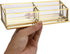 Hipiwe 4 Slots Glass Business Card Holder Stand - Vintage Gold Metal Name Card Display Stand Office Desktop Countertop Business Card Organizer