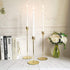 Suwimut Set of 3 Gold Candle Holders for Tapered Candles, Table Decorative Candlestick Holders Metal Candle Stand Fits 3/4 Inch Slim Candles and Led for Dining Party Wedding