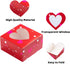 Valentines Day Bakery Treat Boxes Valentines Cupcake Boxes Cookie Boxes with Window for Holiday Pastries, Doughnut, Cookie, Cupcakes, Brownies, Truffles Gift Giving (4.5"x4.5"x2.5")