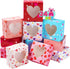 Valentines Day Bakery Treat Boxes Valentines Cupcake Boxes Cookie Boxes with Window for Holiday Pastries, Doughnut, Cookie, Cupcakes, Brownies, Truffles Gift Giving (4.5"x4.5"x2.5")