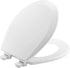 BEMIS 500EC 390 Toilet Seat with Easy Clean & Change Hinges, ROUND, Durable Enameled Wood, Cotton White