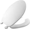 BEMIS 75 000 Commercial Open Front Toilet Seat with Cover, ROUND, Plastic, White
