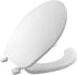 BEMIS 75 000 Commercial Open Front Toilet Seat with Cover, ROUND, Plastic, White