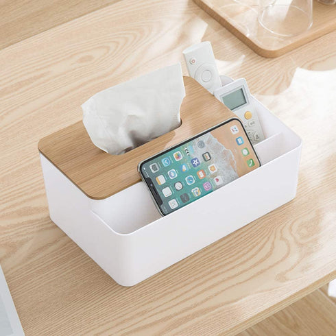 Poeland Multifunction Tissue Box Rectangular Facial Tissue Holder Dispenser for Dining Room, Kitchen, Bedroom Dressers and Home D©cor