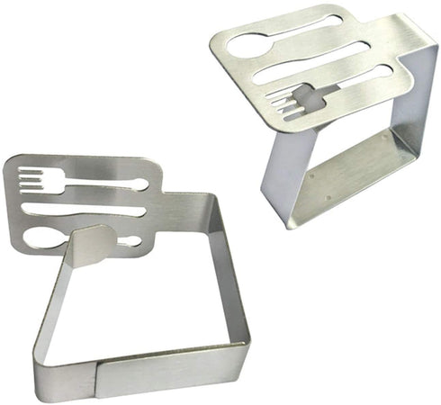 MIAO JIN 8 Pcs Stainless Steel Tablecloth Clips Tableware Shape Adjustable Cloth Clip Tablecloth Clamp Holder Table Cover Clamps for Home Wedding Party Picnic