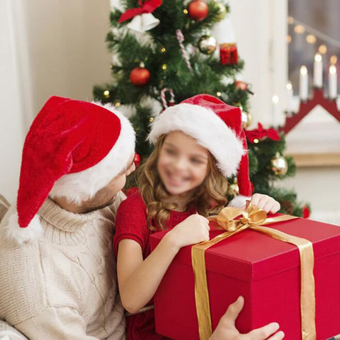 2 pcs Santa Hats Red Fluffy Christmas Santa Hat for Adults Men Women with Plush Brim and Comfort Liner for Plush Christmas Santa Hat Xmas Hat Holiday for Adults Unisex Santa Hat For Party Supplies
