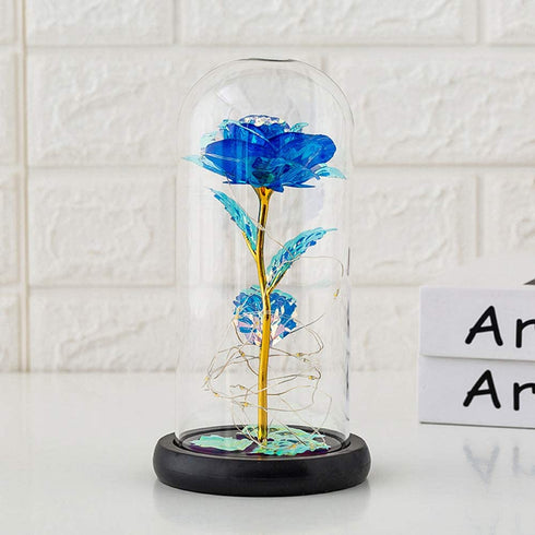 Galaxy Rose, Gifts for Mom LED Lights Everlasting Crystal, Beauty and Beast Rose, Rose in Glass Dome Galaxy Rose Flower Gift for Anniversary Valentines Girlfriend Wife Women, Birthday, Christmas