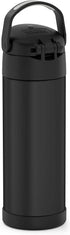 THERMOS FUNTAINER 16 Ounce Stainless Steel Vacuum Insulated Bottle with Wide Spout Lid, Black Matte