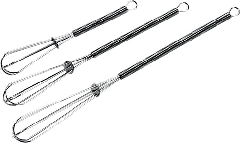 Chef Craft Classic Mini Sturdy Whisk, 5.5, 7, and 9 inch 3 piece set, Chrome