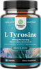Potent L Tyrosine 500mg Capsules - Amino Acid Nutritional Supplement for Brain Health Thyroid Support - L-Tyrosine 500mg Brain Supplement for Memory and Focus Support