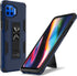 CoverON for Motorola Moto One 5G Phone Case/Moto G 5G+ Plus Case, Magnetic Slide Kickstand Ring Rugged Cover- Navy Blue