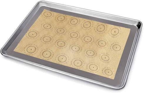 QAQGEAR 4 Pack Silicone Macaron Baking Mats for Making Macaroons Bread and Pastry, Non-Stick, with Silicone Brush and Muffin Cake Mold Cupcake Pan, BPA Free