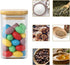 G.a HOMEFAVOR Glass Jars Set, Spice Jars with Bamboo Airtight Lids and Labels, 9.2oz 10 Pcs Small Food Storage Containers for Home Kitchen, Tea, Herbs, Sugar, Salt, Coffee, Herbs, Grains