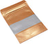 100Pcs Stand Up Mylar Bags Orange Color Aluminum Foil Packaging Bag with Line Clear Window for Zip Self Seal Lock Food Storage Zipper Lock Package Pouch 3.5x5.1 inch