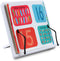 Book Stand Holder for Reading Hands Free Textbook Paper Stand Holders 13.2inch Medium 6 Angle Adjustable Lightweight Portable Foldable Sturdy White Desk Stand for Tablets Surface iPad and More